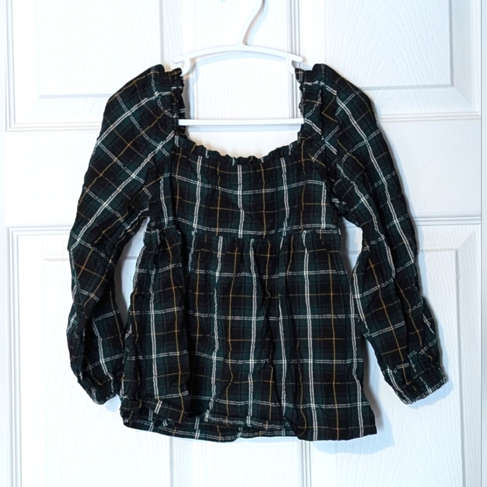 Old Navy Girls Plaid Long Sleeve Blouse